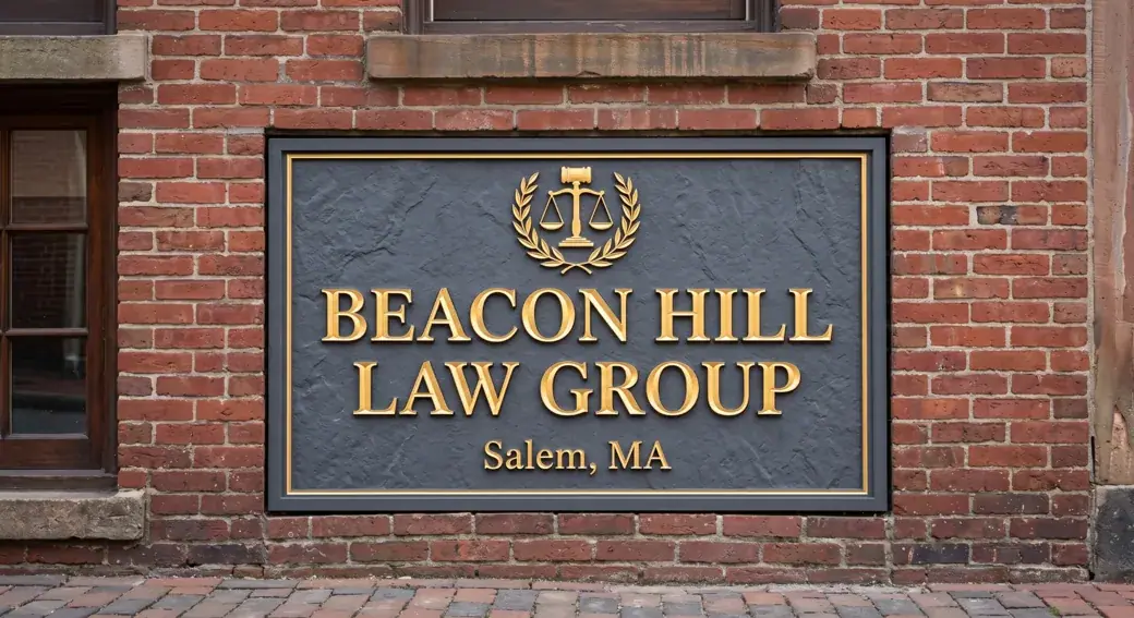 Beacon Hill Law Group dimensional sign on brick wall