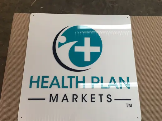 Health Plan Markets logo sign panel
